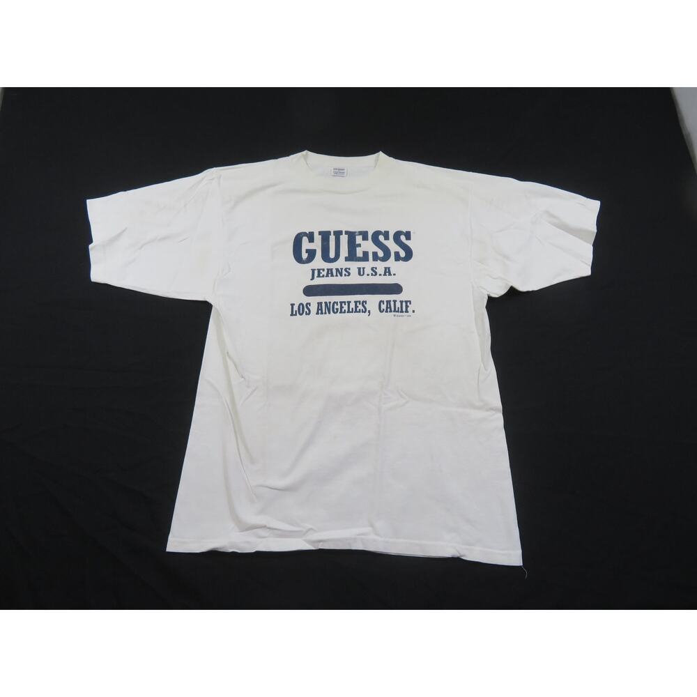 GUESS Jeans Georges Marciano T-Shirt WHITE Sz XL 1990s
